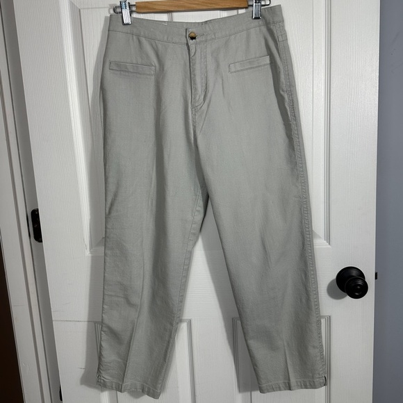 Estherbella XL gray pants, cotton/poly, crop, lightweight, spring, summer - Picture 1 of 9